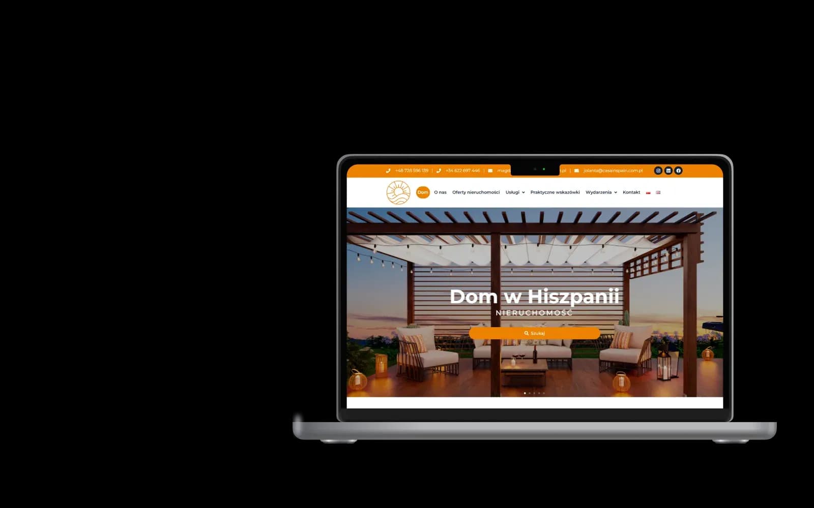 Casa In Spain - zrzut ekranu serwisu