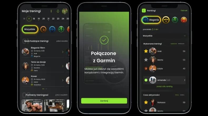 View of the TeamMe mobile application
