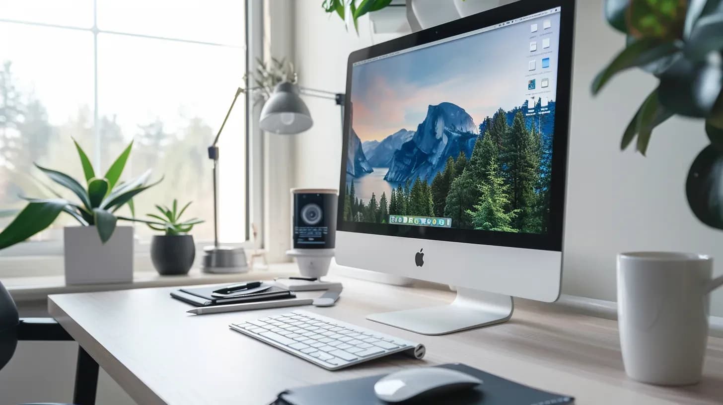 Minimalist website design displayed on an iMac