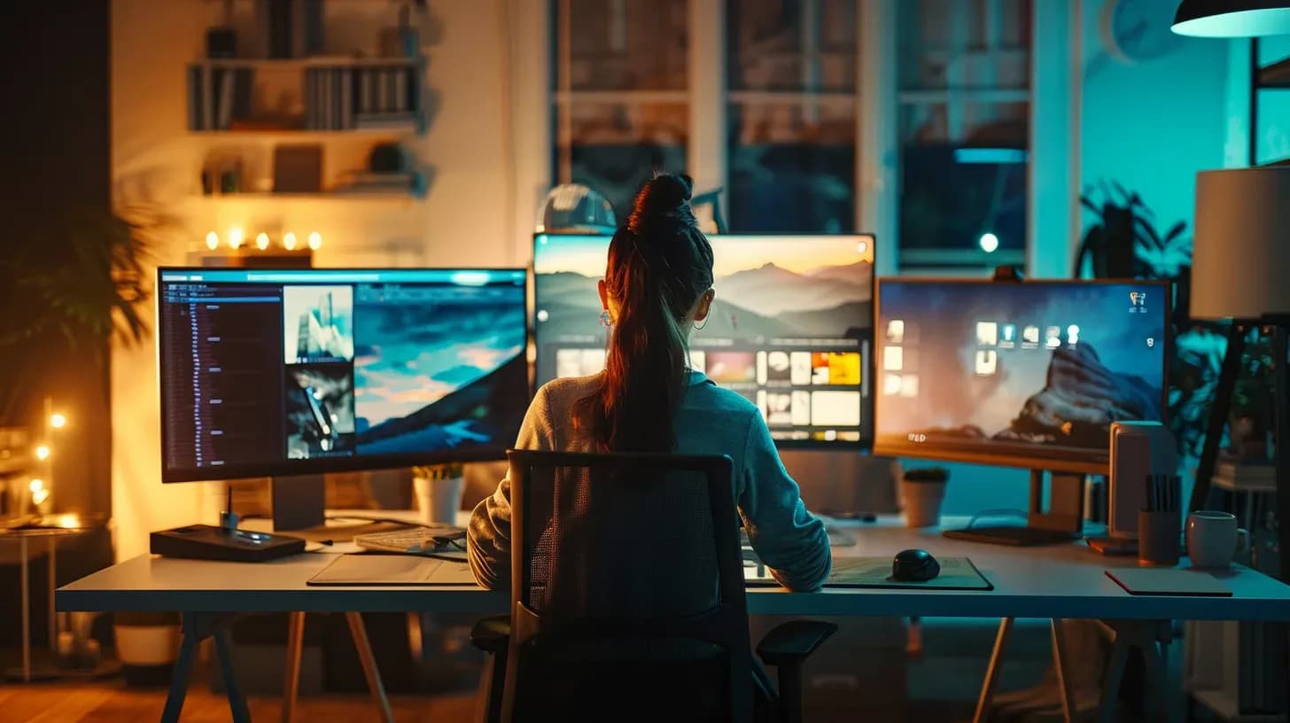 Designing a website in a graphic design studio