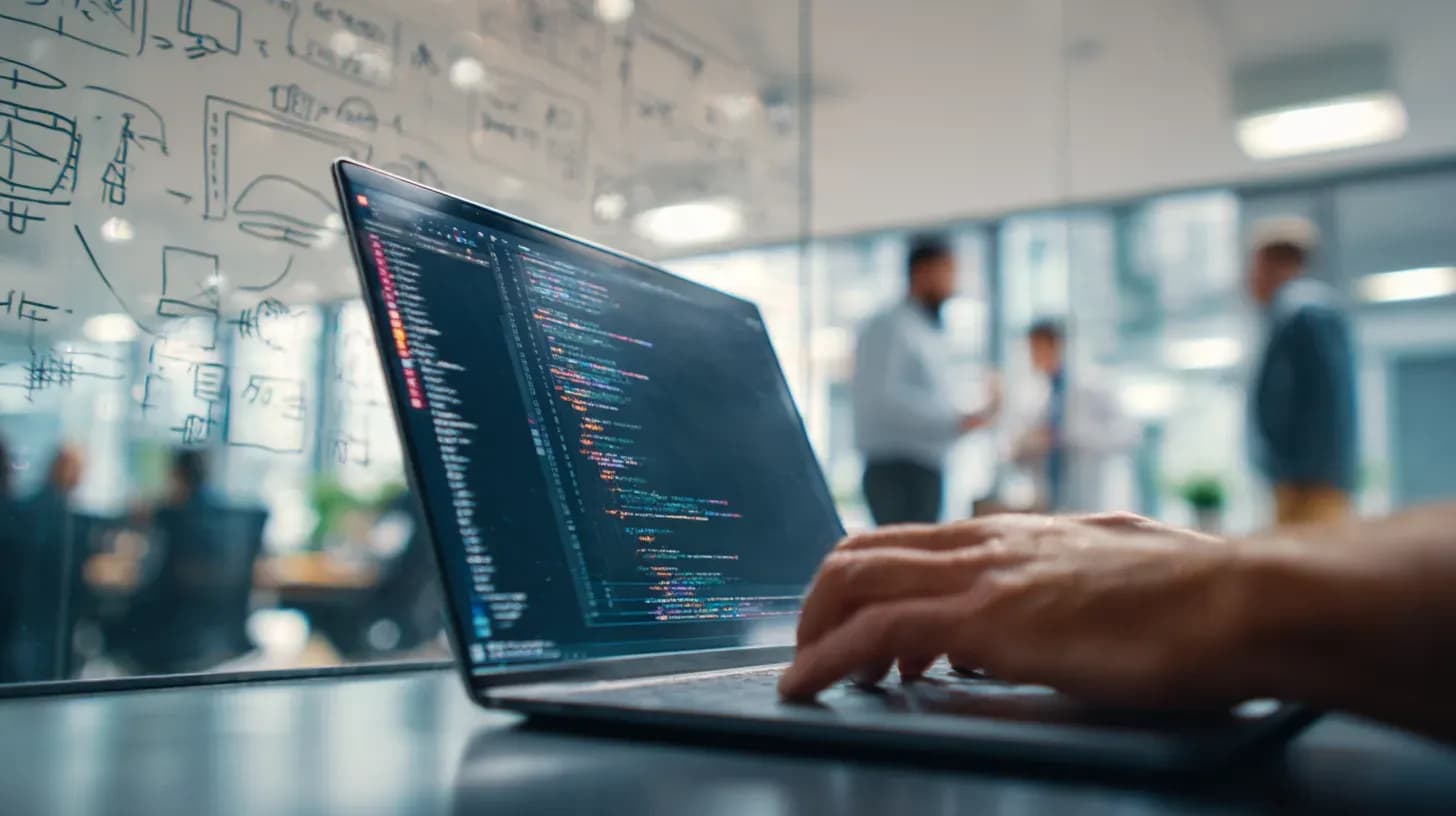 A developer uses AI while coding, while the team makes the design decisions