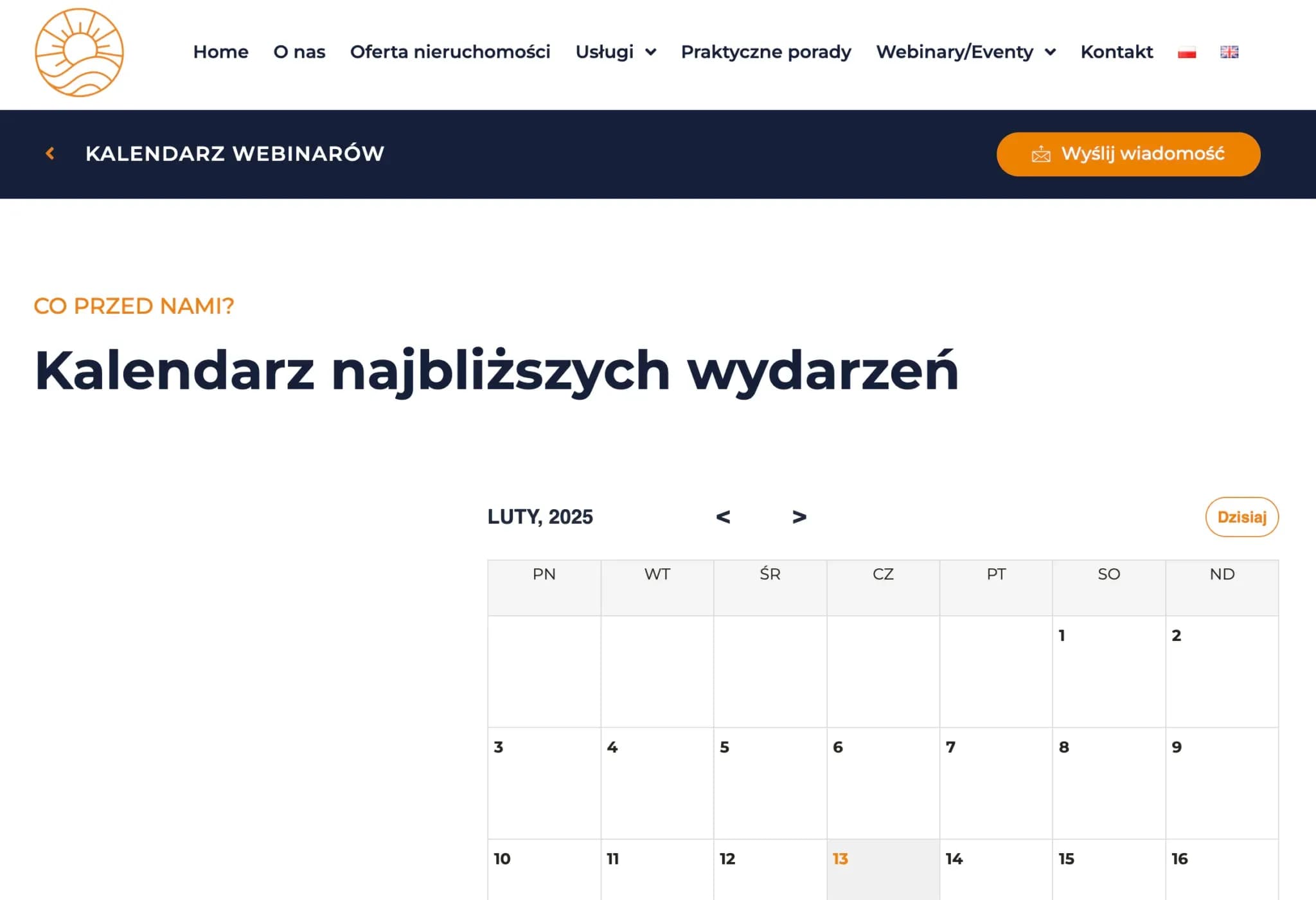 Kalendarz wydarzeń na stronie Casa in Spain